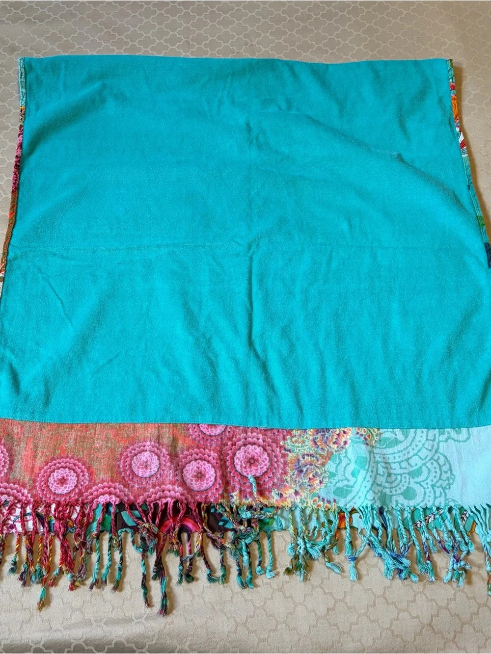 Desigual Spain Floral Medallion Multicolor Cotton Beach Towel Blanket